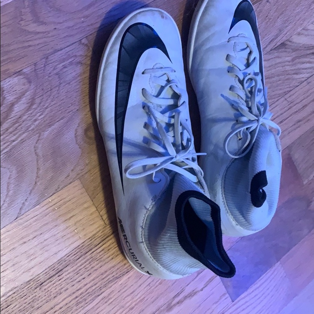 White soccer indoor shoes